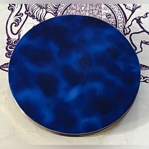Vintage Large Blue Powder Makeup Compact W Gold Tone Hardware June Saville?